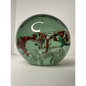 Lot‎ of 3 Vintage Blown glass paper weights Murano Style Dandelion Resin Swirl